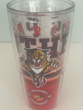 Florida Panthers Acrylic Tumbler - Clear with Red Team Accent